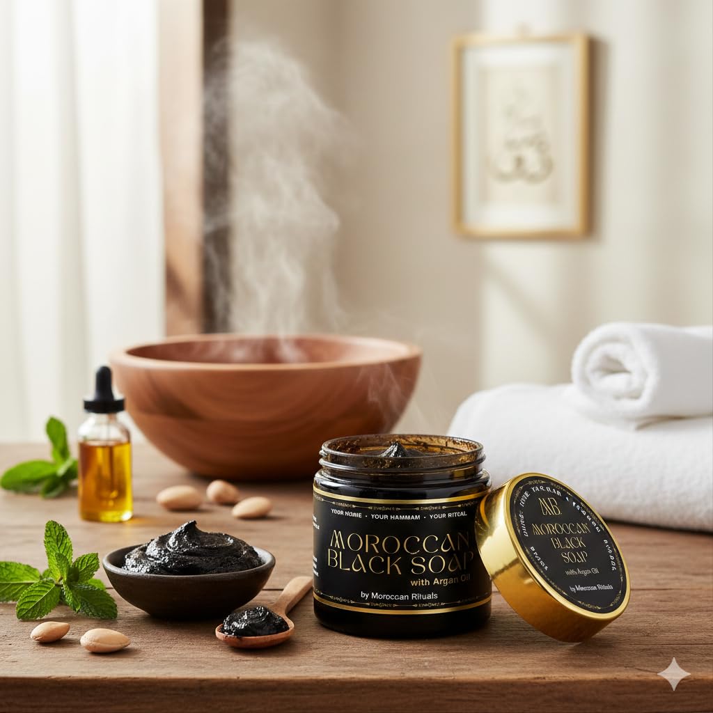 Traditional Beldi Black Soap with Argan Oil - 200g