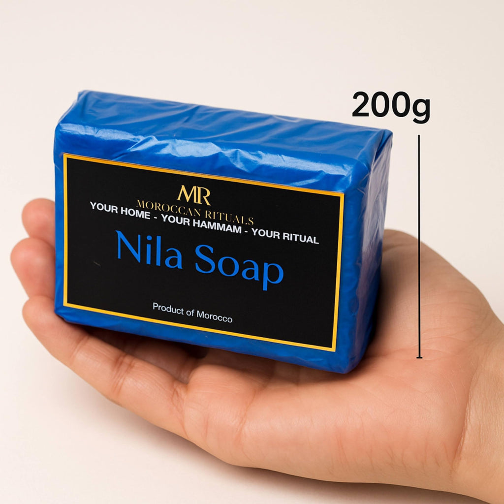 Traditional Moroccan Soap Bar with Blue Nila - 100g