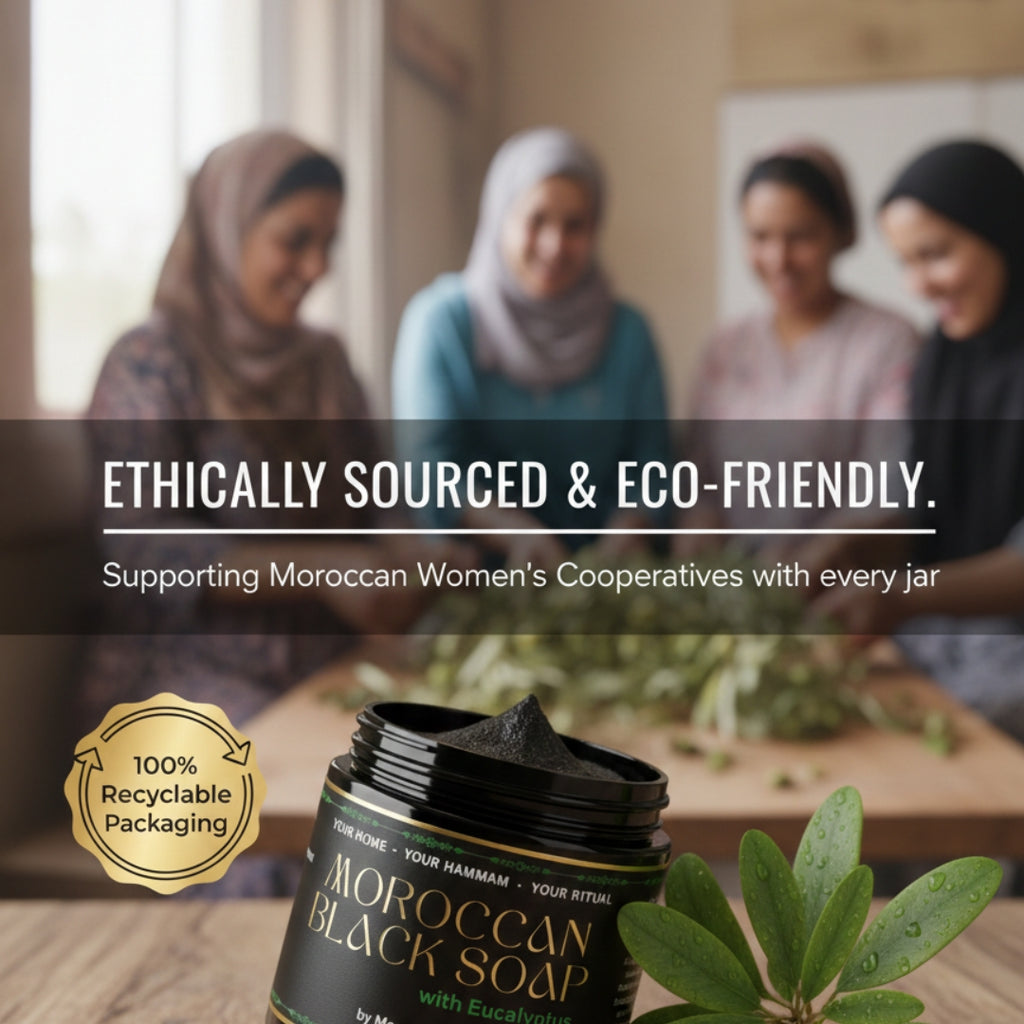 The Moroccan Hammam Ritual: 6-Piece Eucalyptus Black Soap Spa Set