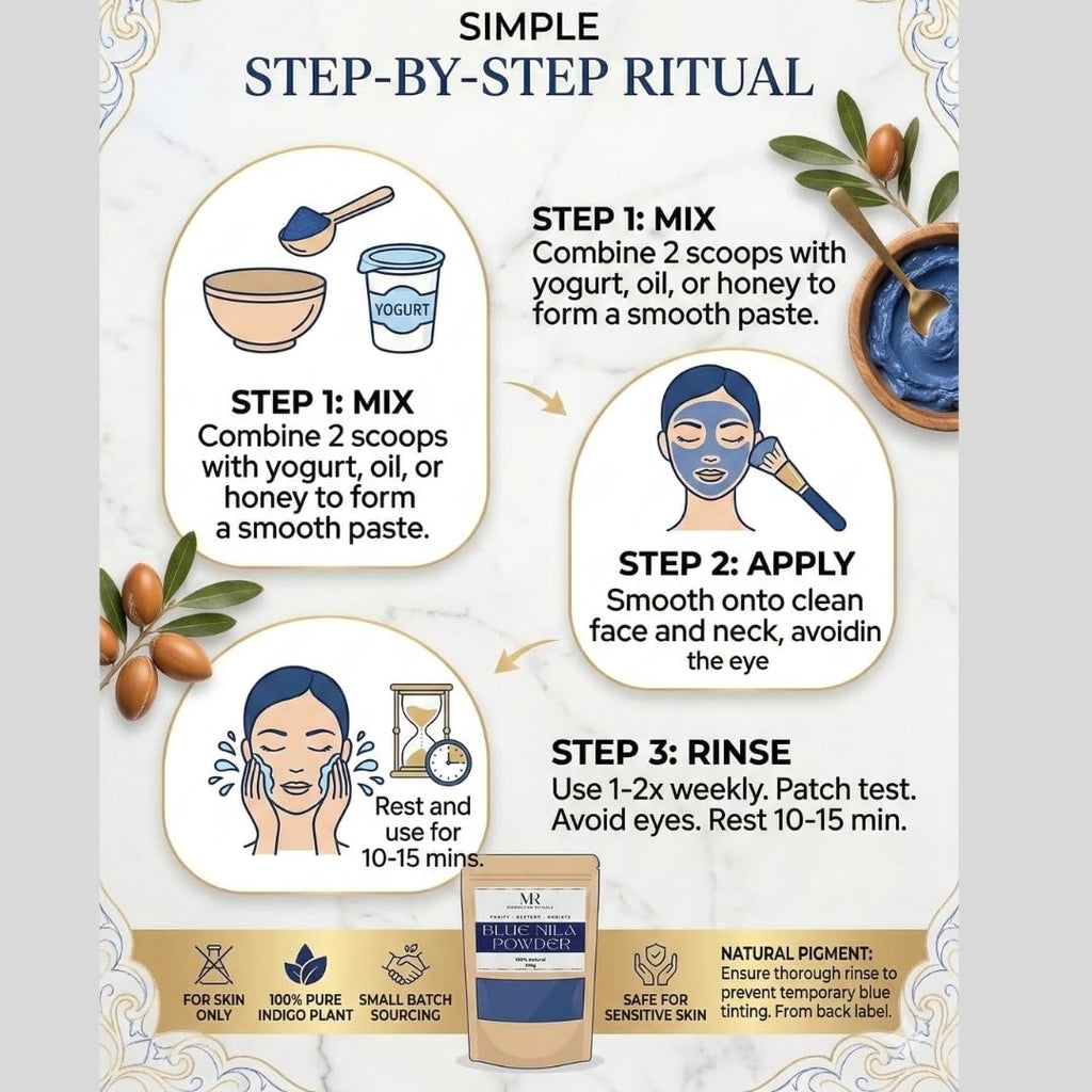 Traditional Moroccan Blue Nila Powder - 100g