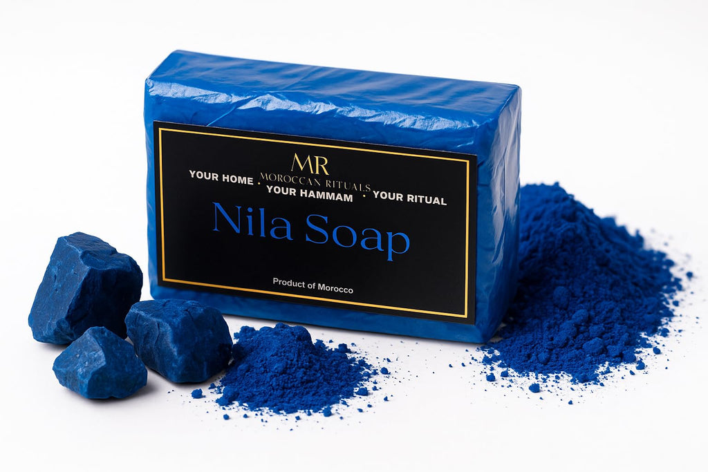 Traditional Moroccan Soap Bar with Blue Nila - 100g