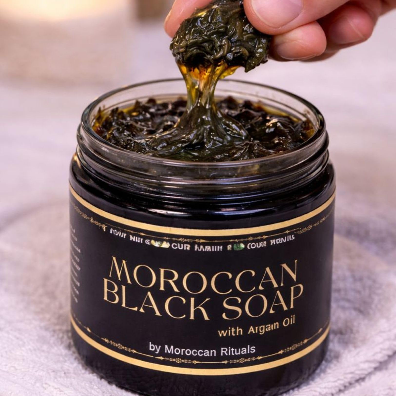 Traditional Beldi Black Soap with Argan Oil - 200g