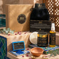 The Moroccan Hammam Ritual: 6-Piece Blue Nila Black Soap Spa Set