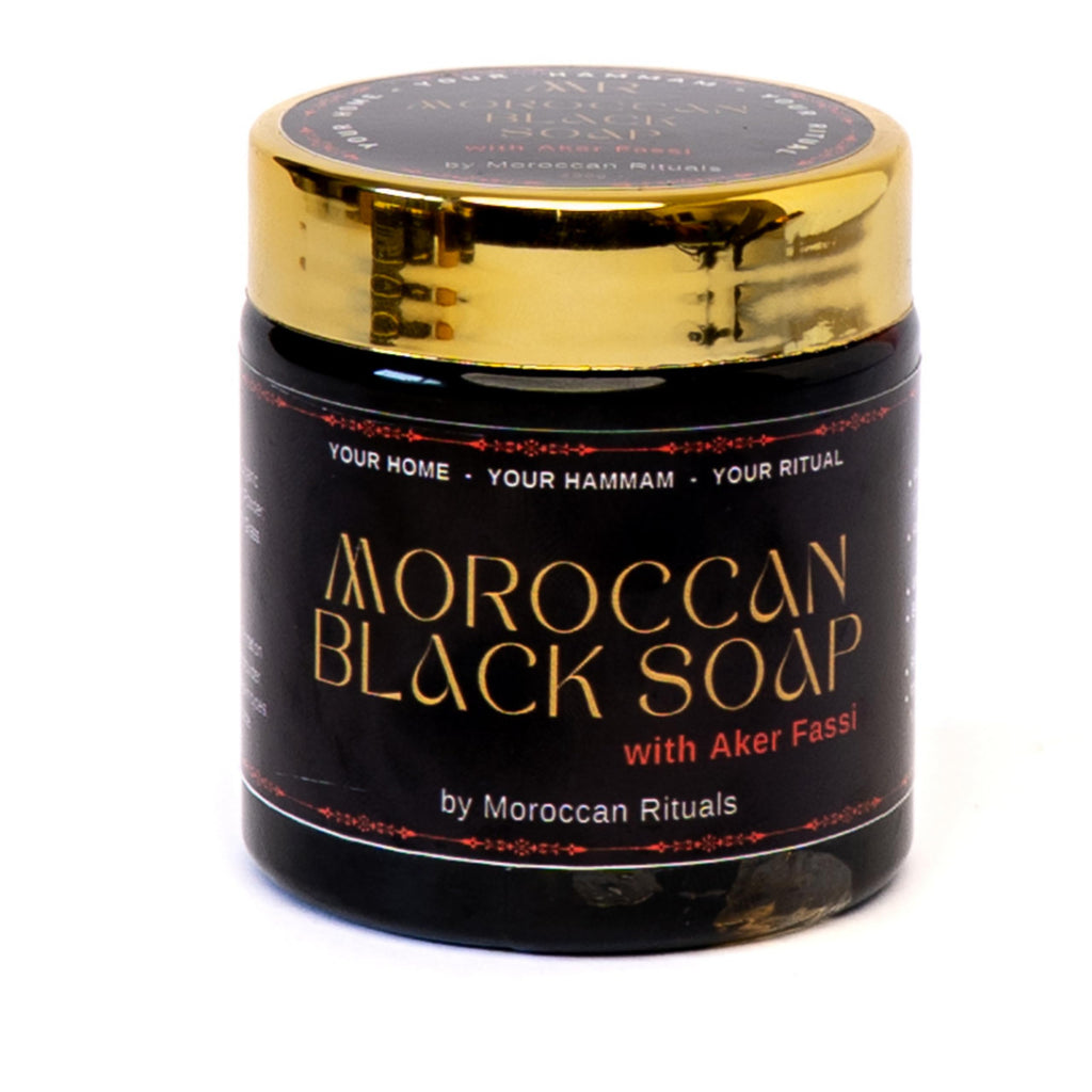 The Moroccan Hammam Ritual: 6-Piece Aker Fassi Black Soap Spa Set