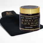 The Nourishing Exfoliation Duo: Argan Black Soap & Kessa Glove