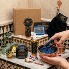 The Moroccan Hammam Ritual: 6-Piece Blue Nila Black Soap Spa Set