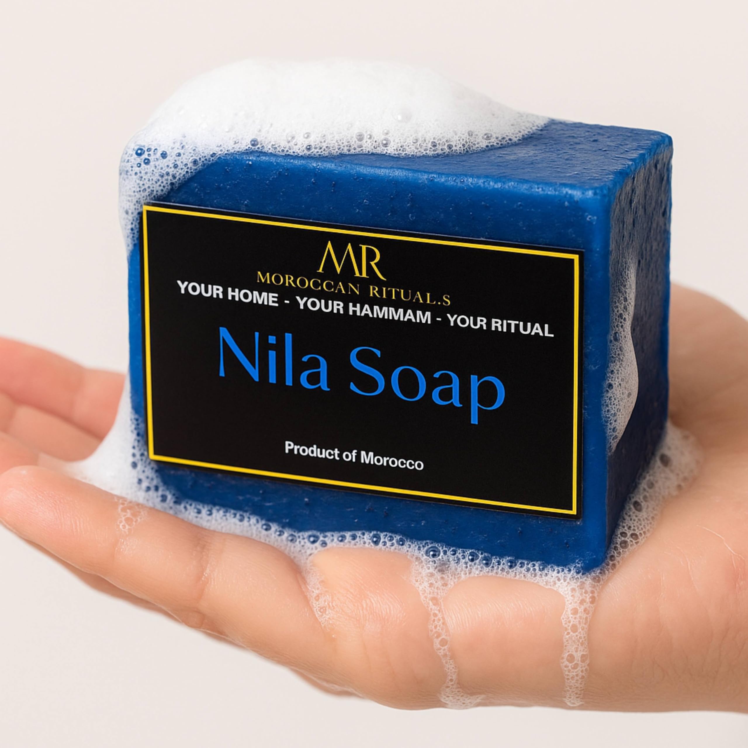 Traditional Moroccan Soap Bar with Blue Nila - 100g
