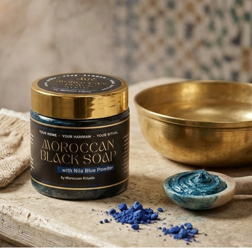 The Brightening Exfoliation Duo: Blue Nila Black Soap & Kessa Glove