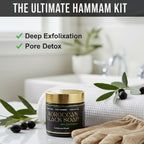 The Moroccan Hammam Ritual: 6-Piece Eucalyptus Black Soap Spa Set