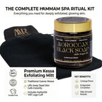 The Moroccan Hammam Ritual: 6-Piece Argan Black Soap Spa Set