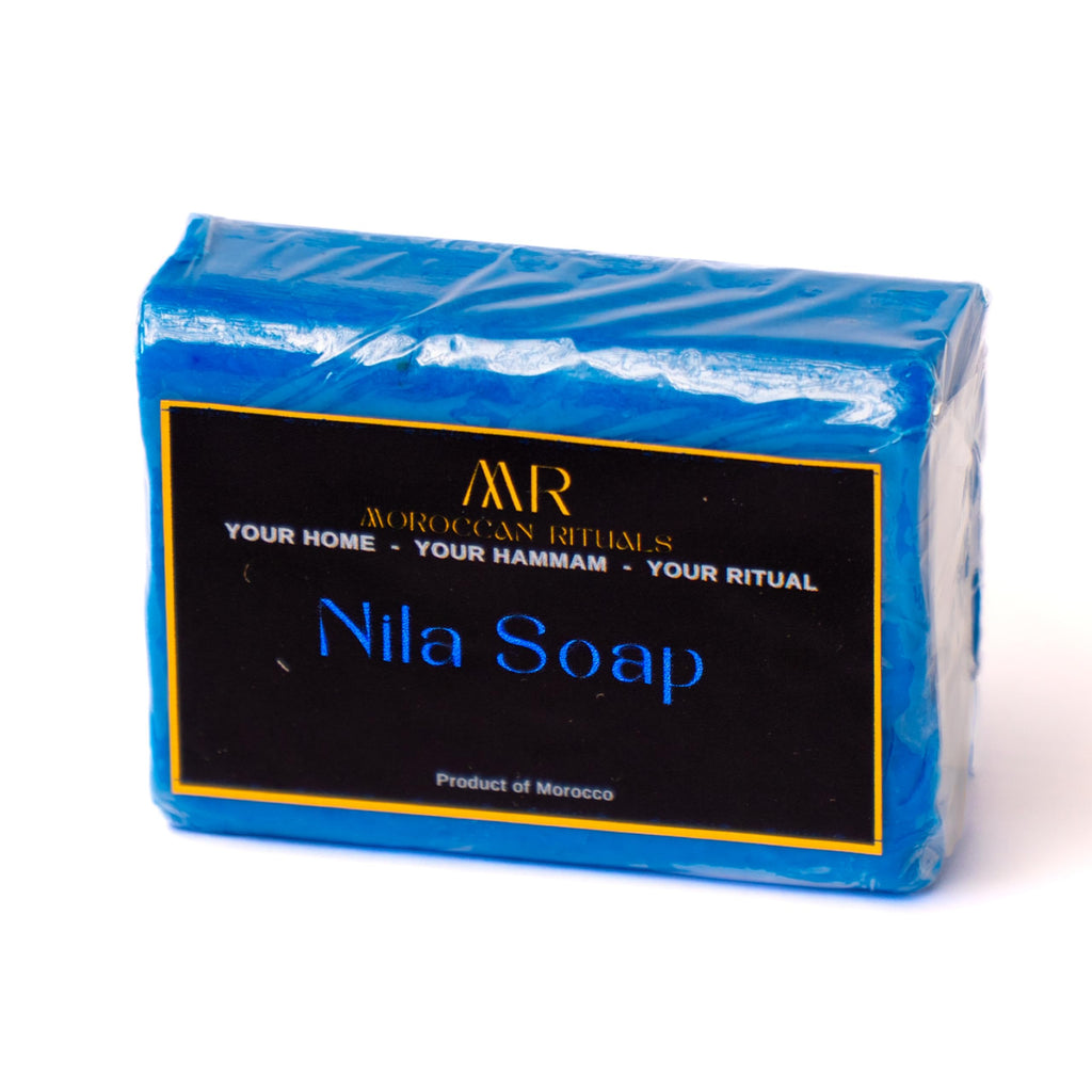 The Moroccan Hammam Ritual: 6-Piece Blue Nila Black Soap Spa Set