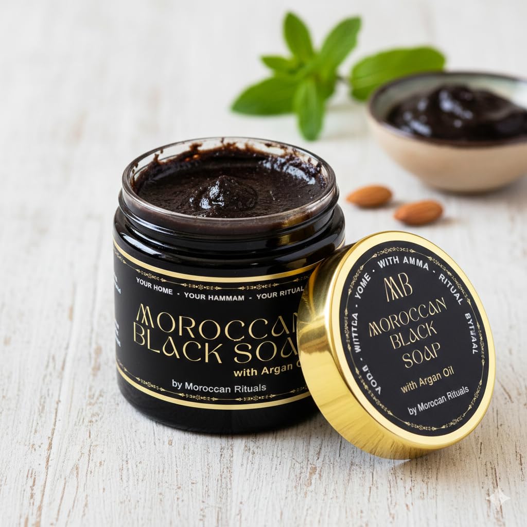 Traditional Beldi Black Soap with Argan Oil - 200g