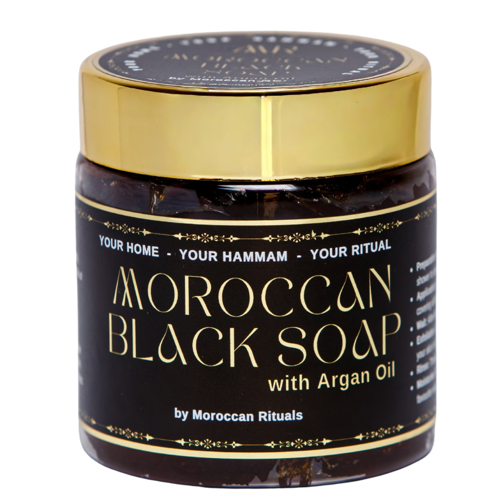 The Nourishing Exfoliation Duo: Argan Black Soap & Kessa Glove