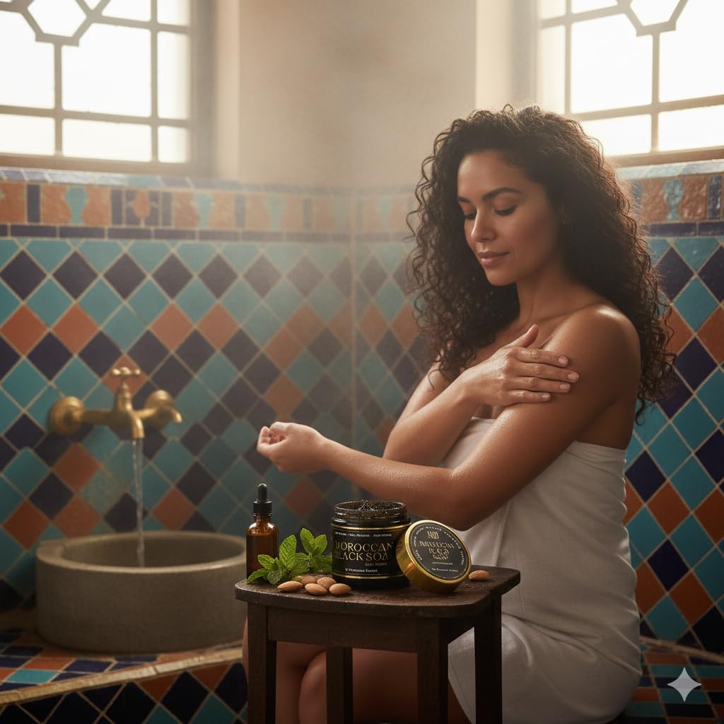 Traditional Beldi Black Soap with Argan Oil - 200g