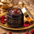 Traditional Beldi Black Soap with Red Aker Fassi - 200g