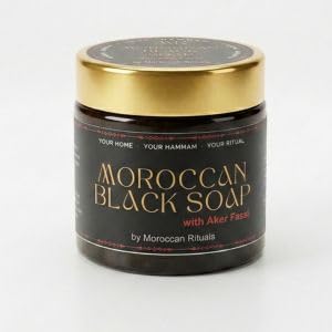Traditional Beldi Black Soap with Red Aker Fassi - 200g