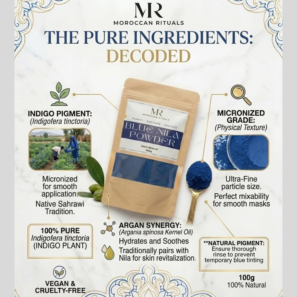 Traditional Moroccan Blue Nila Powder - 100g