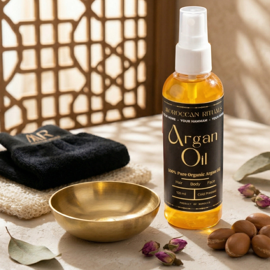 The Moroccan Hammam Ritual: 6-Piece Blue Nila Black Soap Spa Set