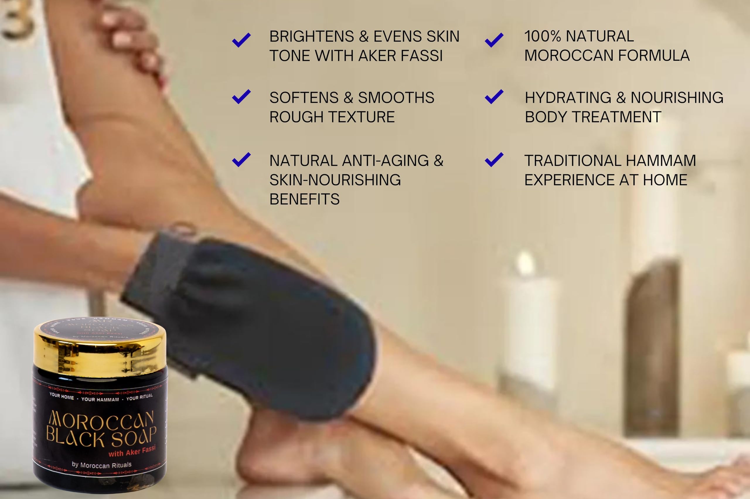 The Moroccan Hammam Ritual: 6-Piece Aker Fassi Black Soap Spa Set