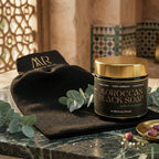 The Purifying Exfoliation Duo: Eucalyptus Black Soap & Kessa Glove