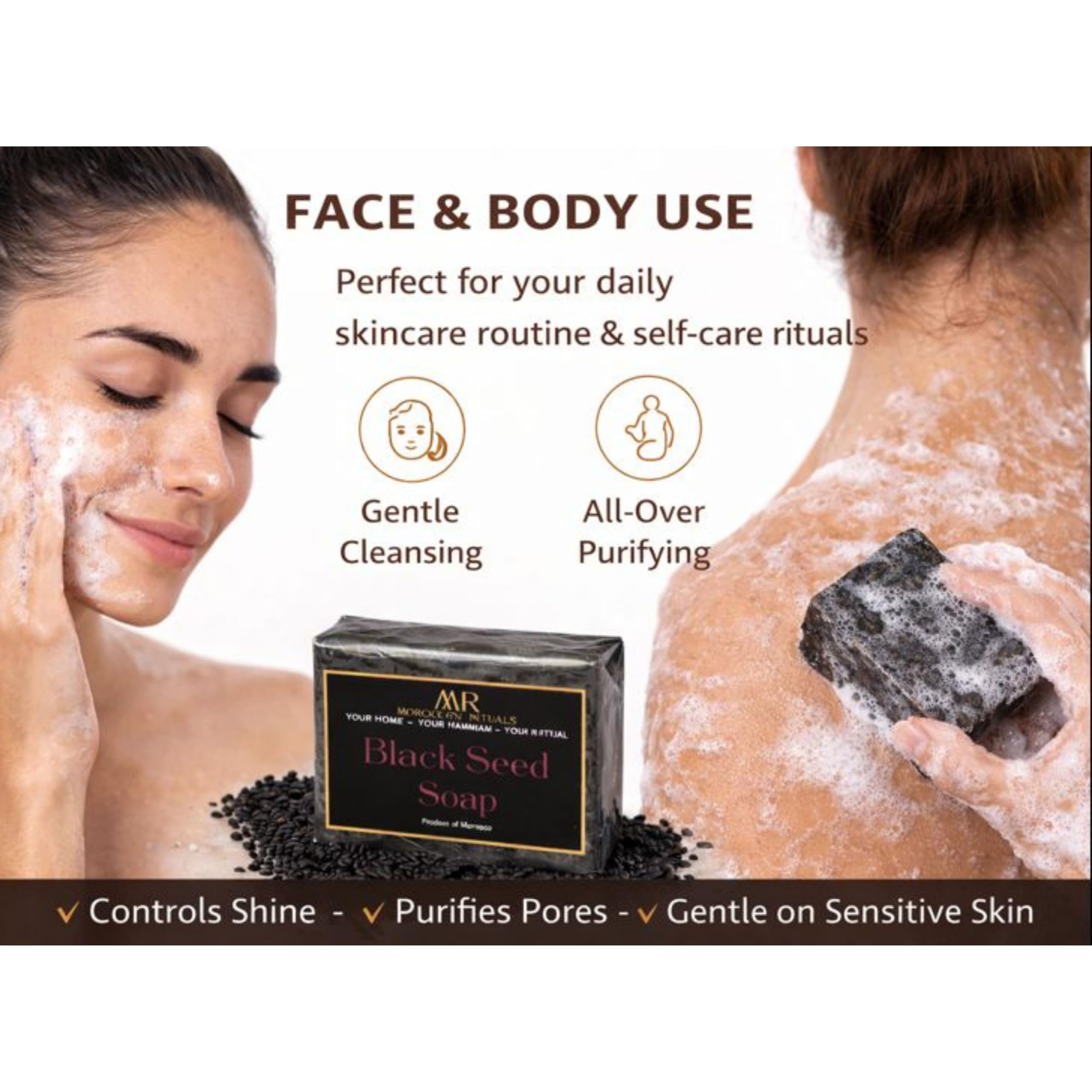 Traditional Moroccan Soap Bar with Black Seed - 100g
