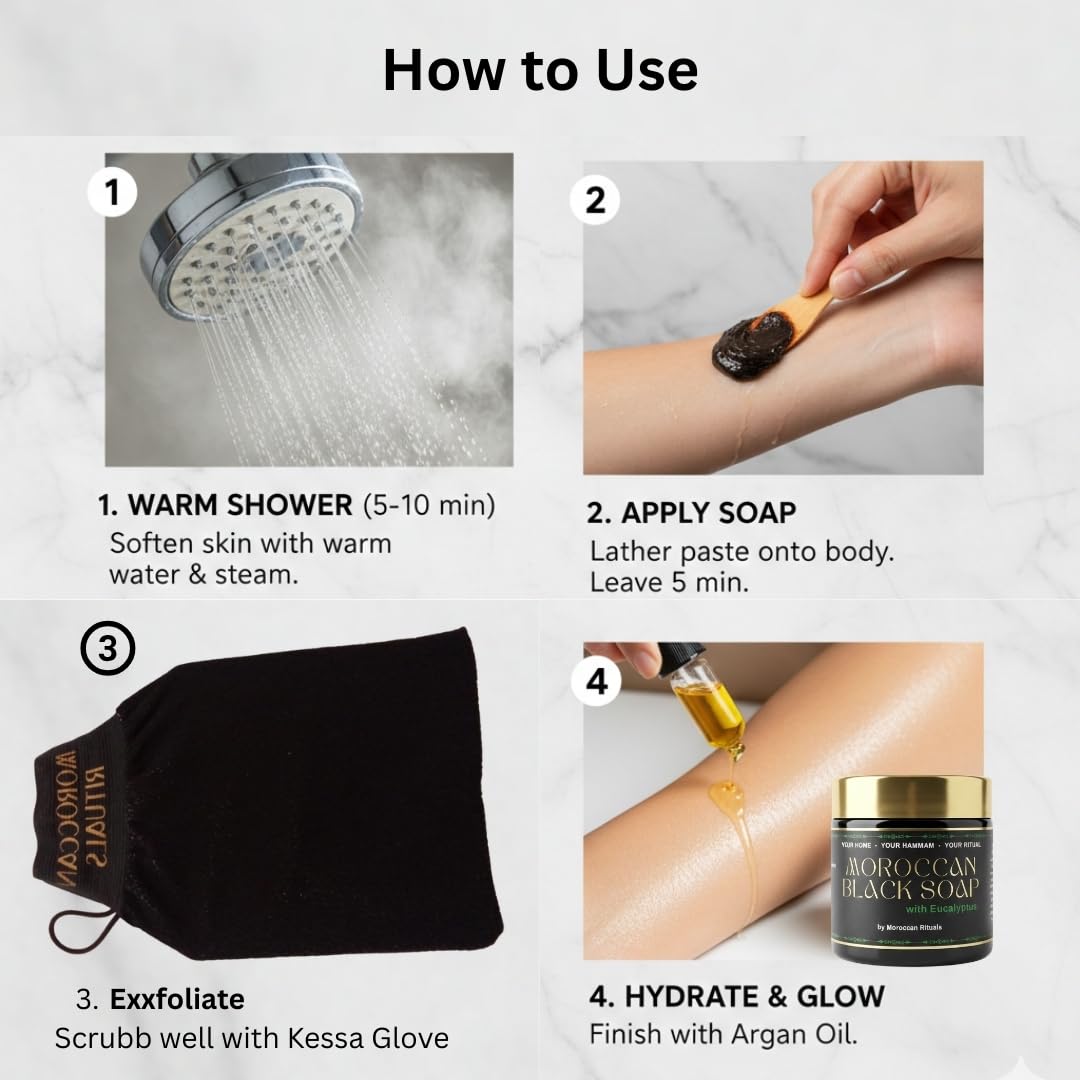 The Purifying Exfoliation Duo: Eucalyptus Black Soap & Kessa Glove