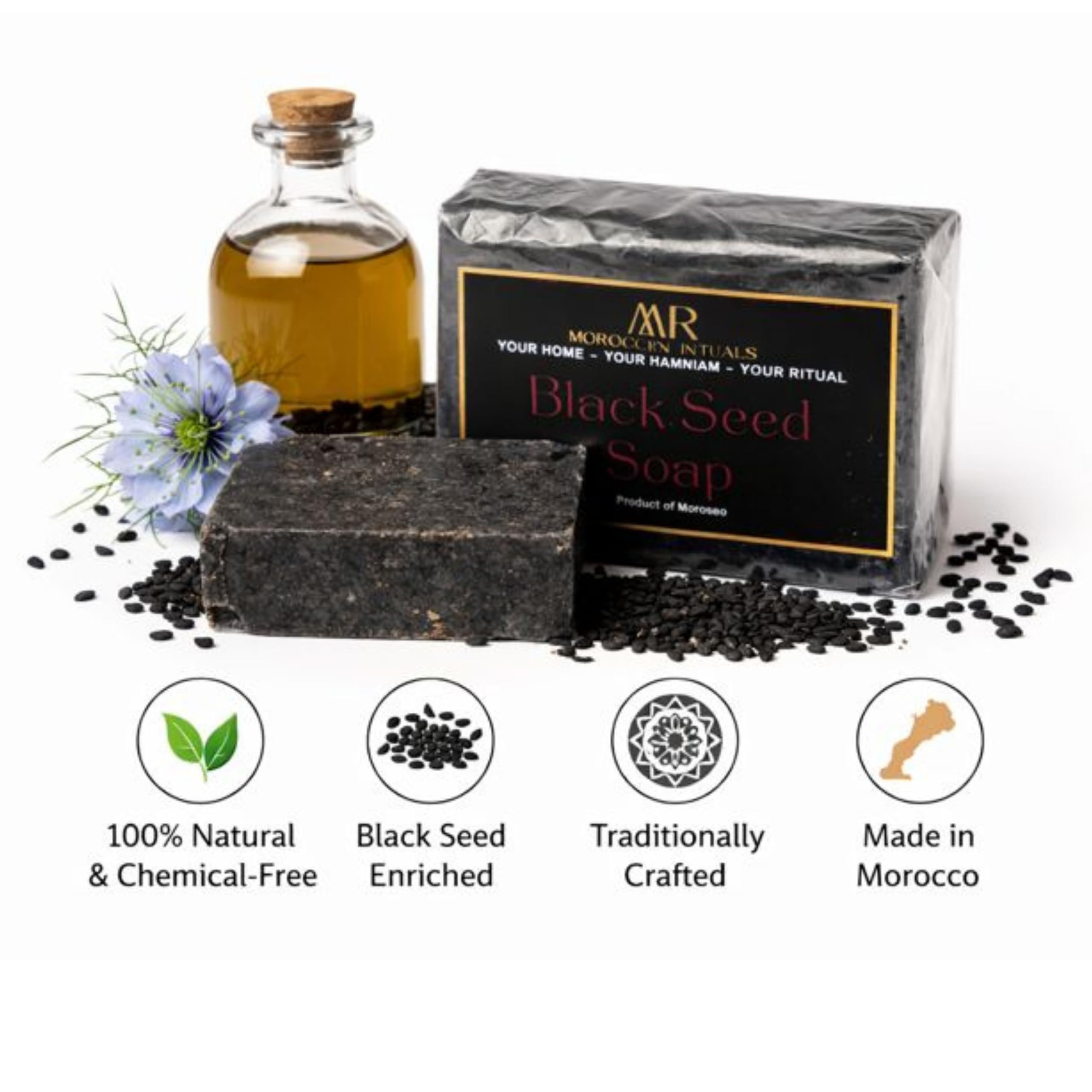 Traditional Moroccan Soap Bar with Black Seed - 100g
