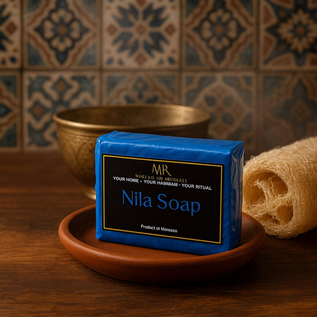 Traditional Moroccan Soap Bar with Blue Nila - 100g