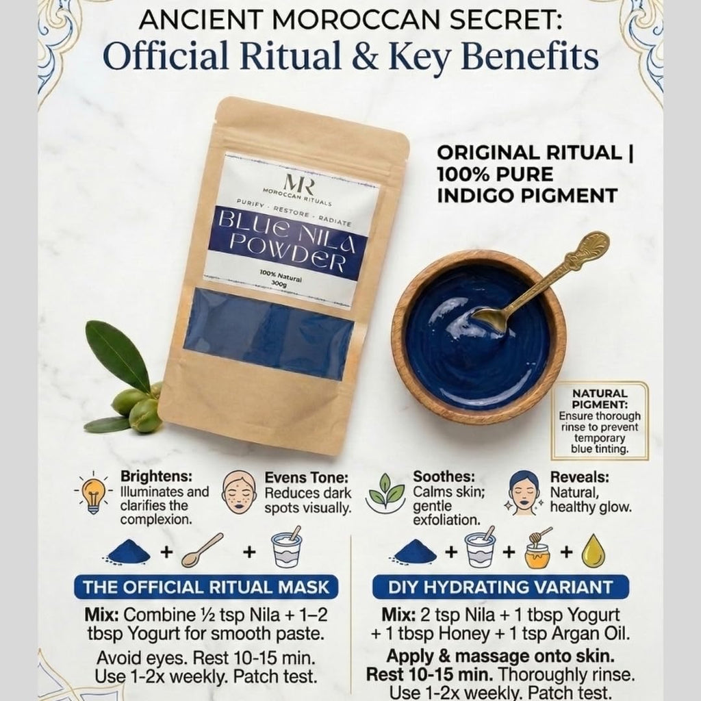 Traditional Moroccan Blue Nila Powder - 100g