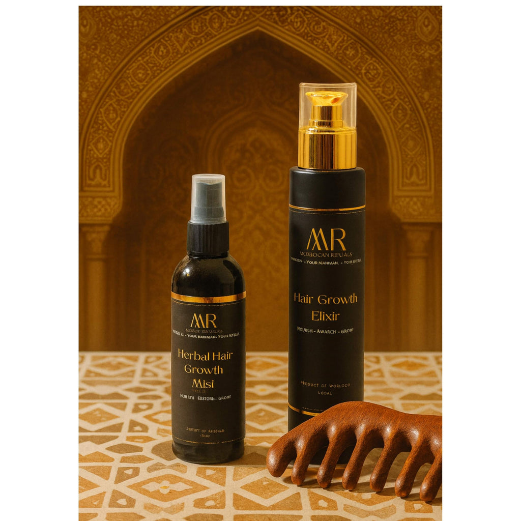 Traditional Moroccan Hair Growth Set with Argan & Castor Oil